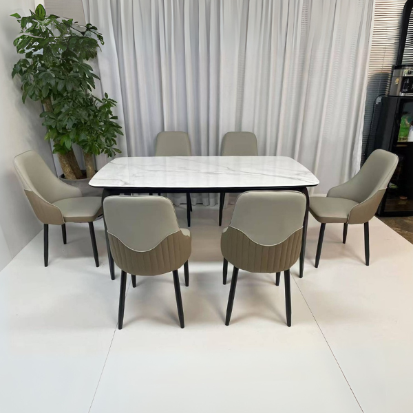 ชุดโต๊ะอาหาร 6 ที่นั่ง WISDOM DESIGN FURNITURE รุ่น JACINE 160 ซม. สีขาว_3